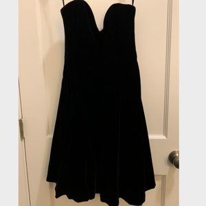 Velvet strapless formal dress